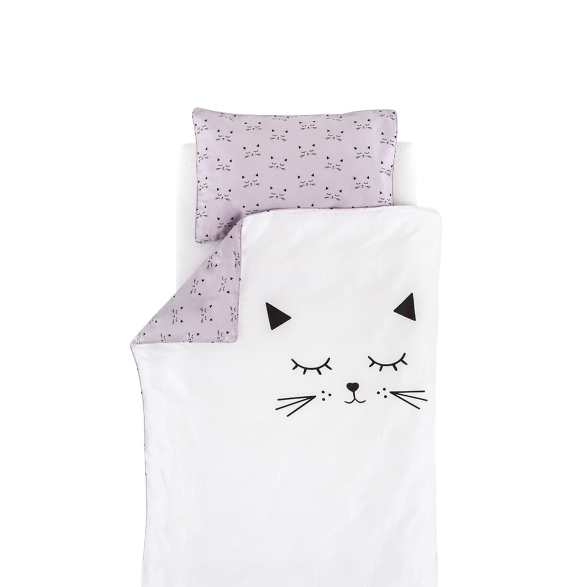 Bedding cuddly cat with cat print