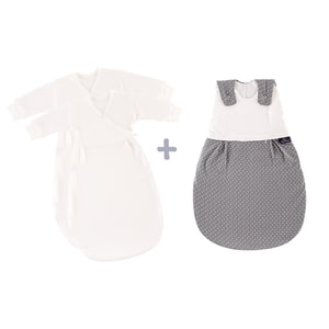 LIEBMICh sleeping bag set in the design little dots grey with 2 inner sleeping bags