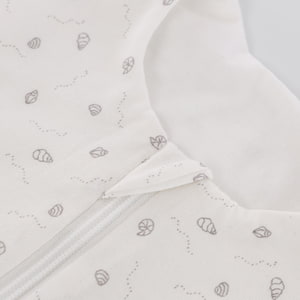 Sommerschlafsack Muscheln aus Baumwolle Detailfoto vom Kinnschutz