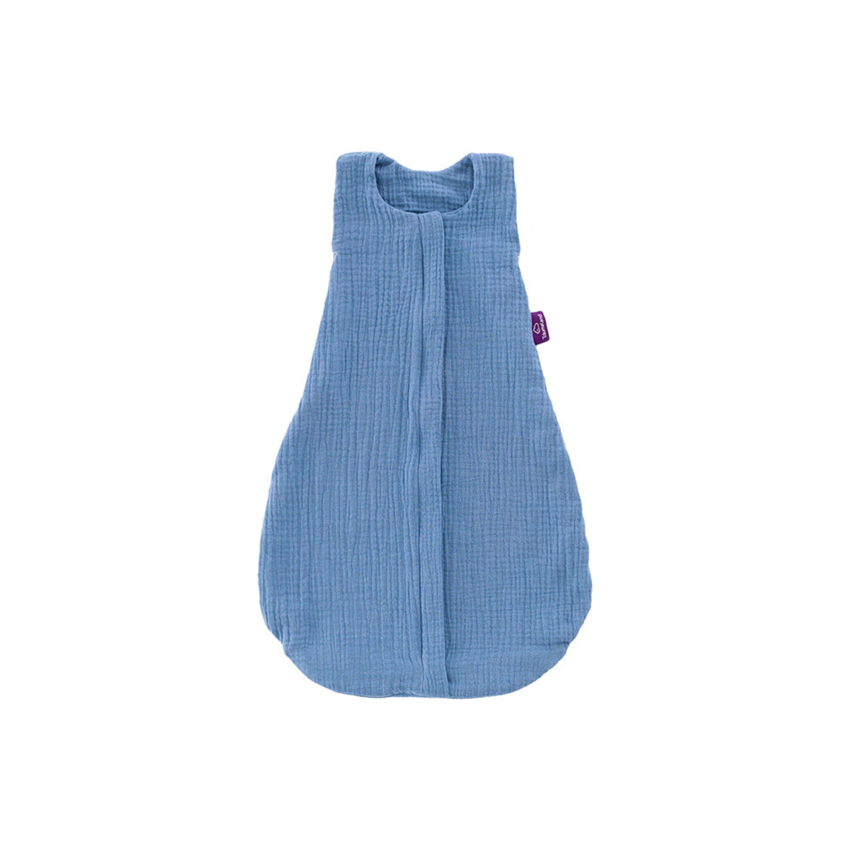 summer sleeping bag made out of cotton muslin in light blue