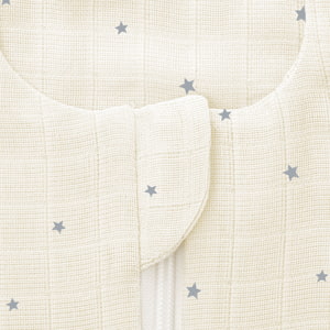 Sommerschlafsack Sternenstaub aus Bambus Detailfoto vom Kinnschutz