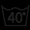 Symbol 40 Grad waschbar