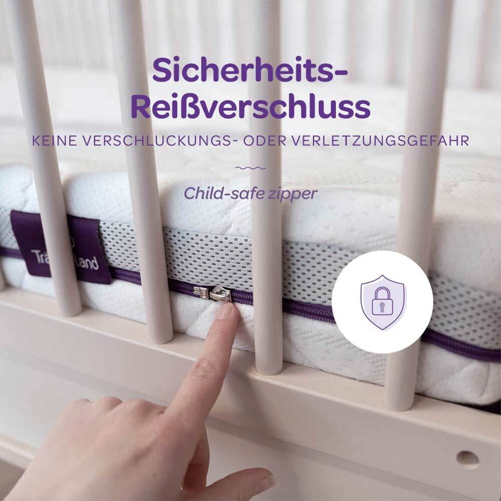 Babymatratze mit Sicherheitsreißverschluss