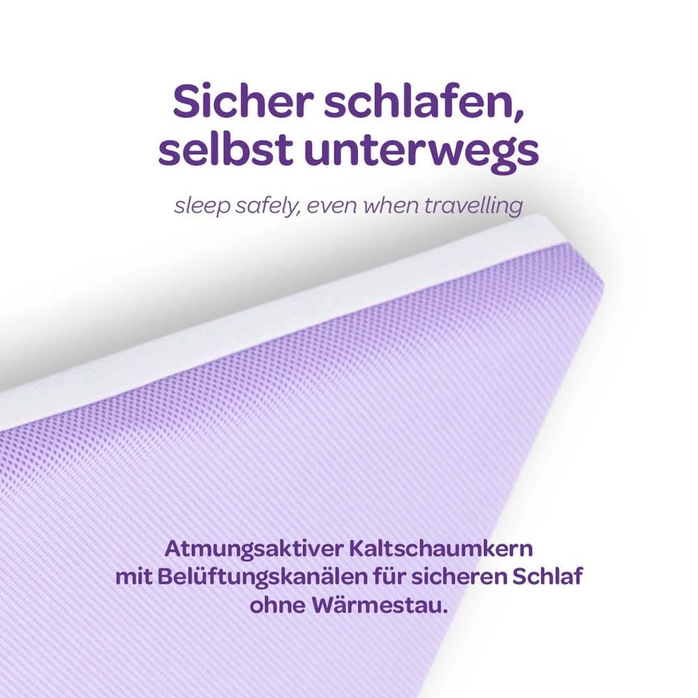 Amtungsaktive Matratze für das Reisebett