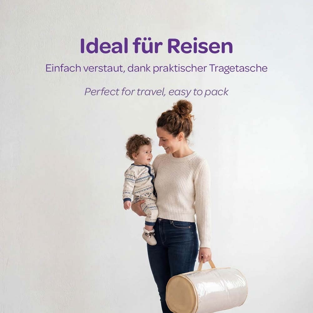 Travel cot mattress in Carrier-bag Träumeland beige