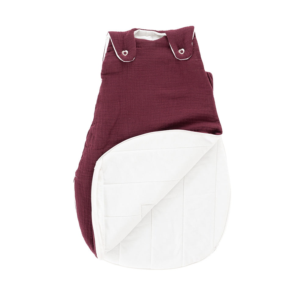 Muslin Sleeping Bag red berry all-round opening