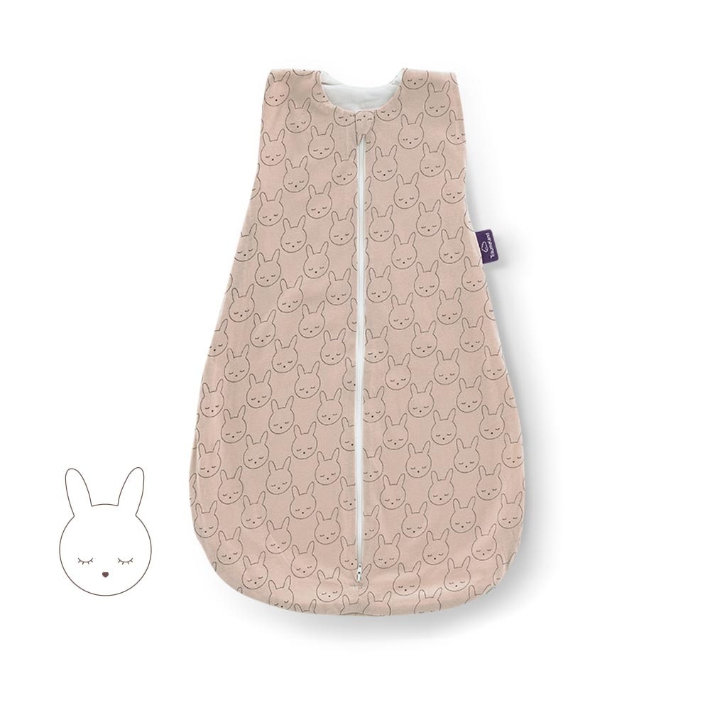 Summer sleeping bag cotton jersey cuddly bunny beige
