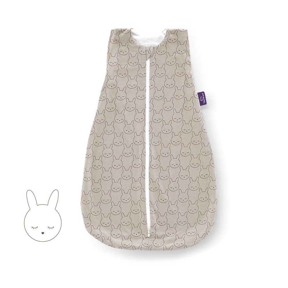 Summer sleeping bag cotton jersey cuddly bunny green