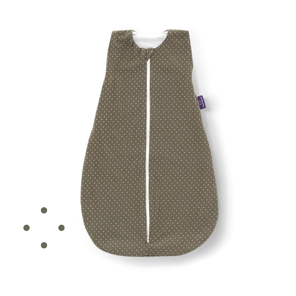 Summer sleeping bag cotton jersey dots olive