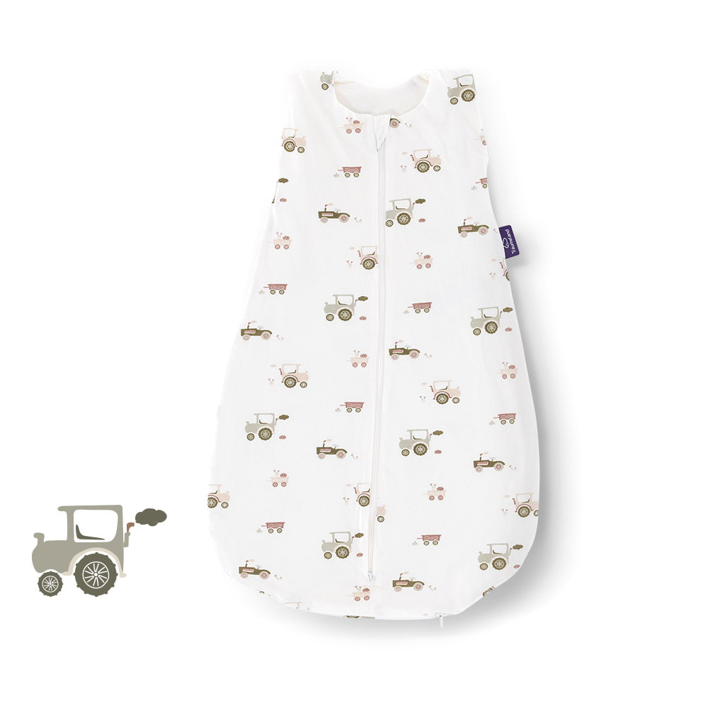 Sommer-Schlafsack Baumwoll-Jersey Little Farm grün