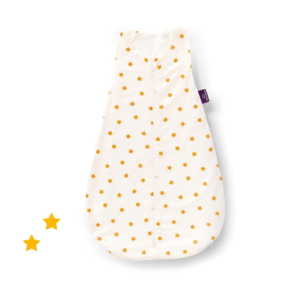 Summer sleeping bag TENCEL white with yellow stars