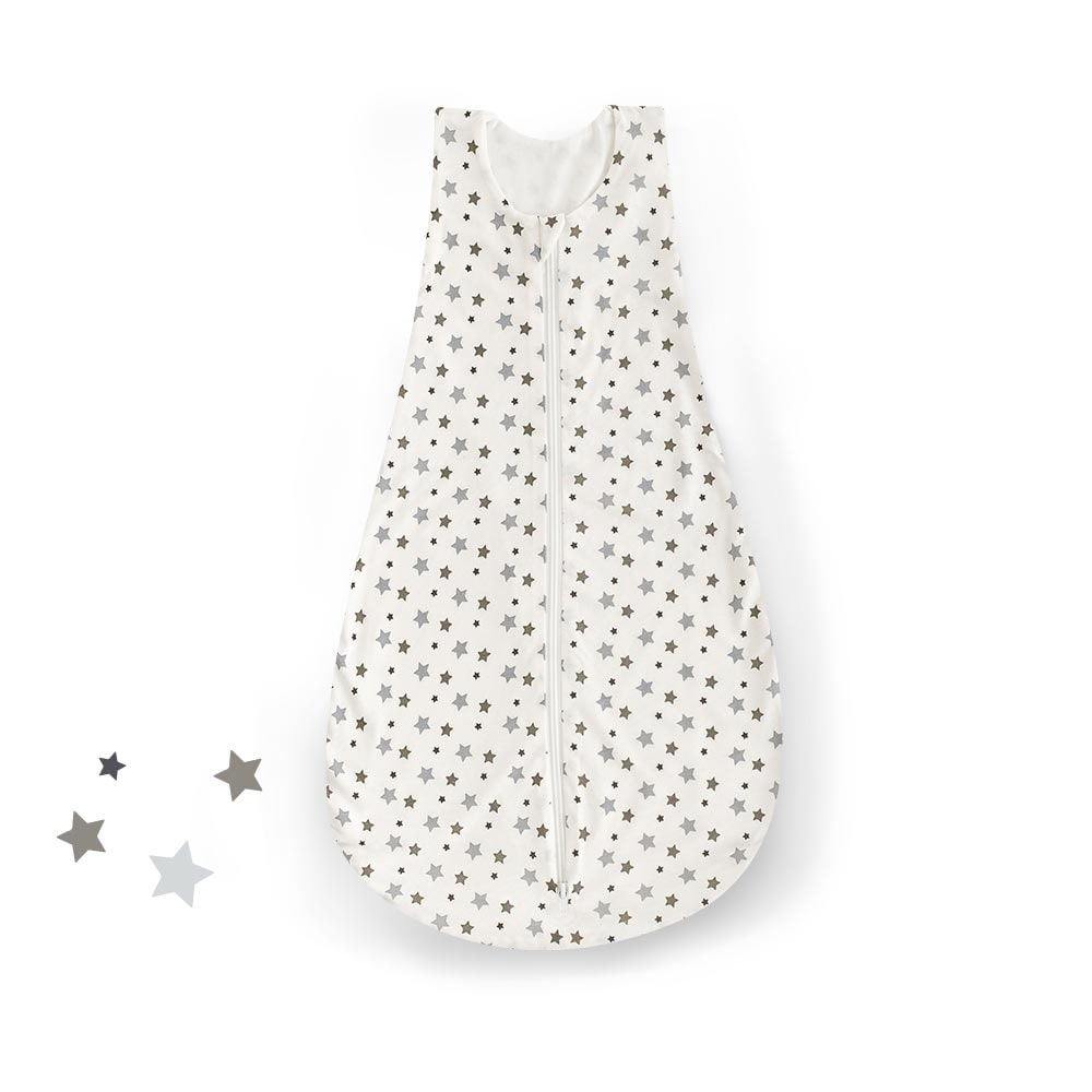 Summer sleeping bag TENCEL white with gray stars