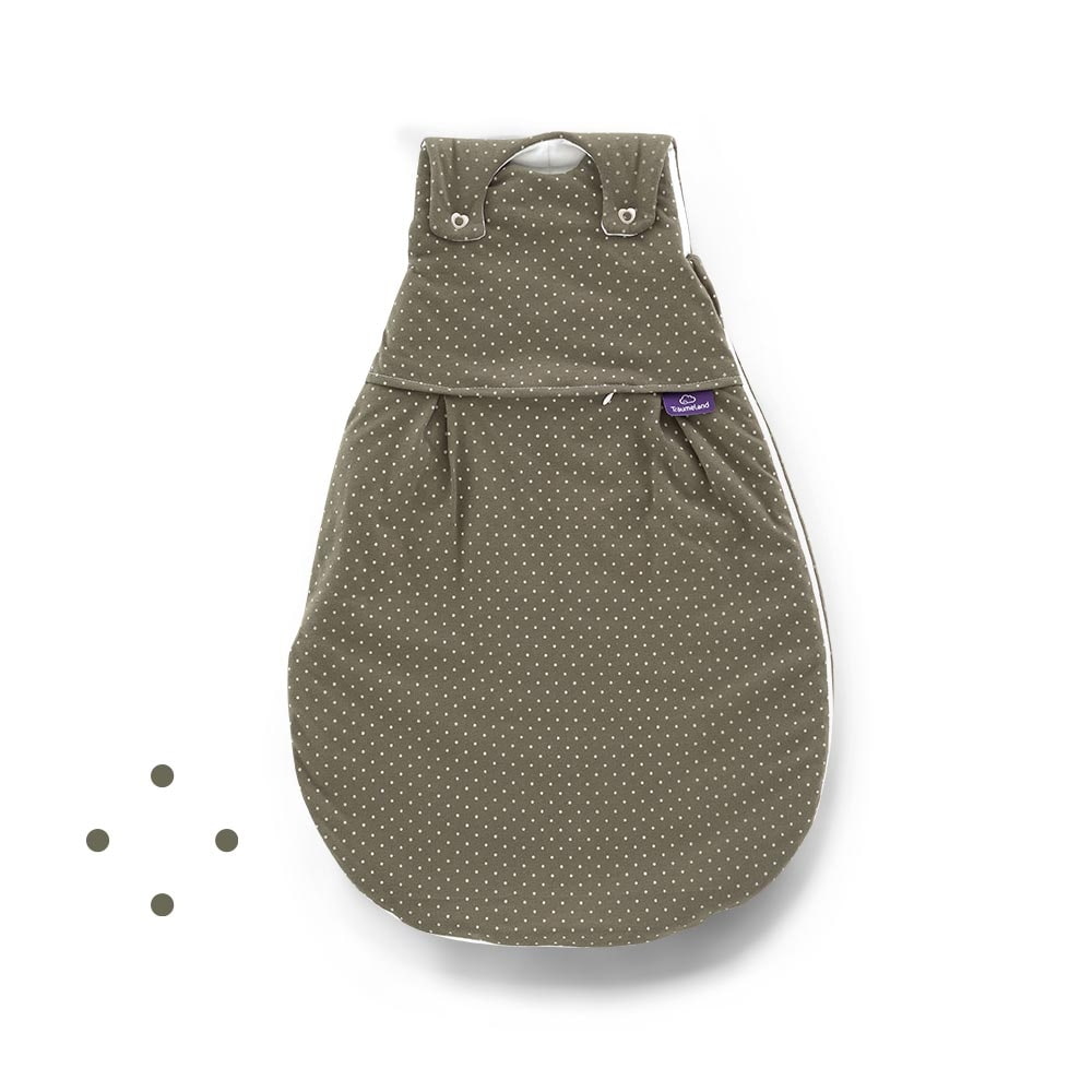 Ganzjahres-Schlafsack LIEBMICH Pünktchen oliv