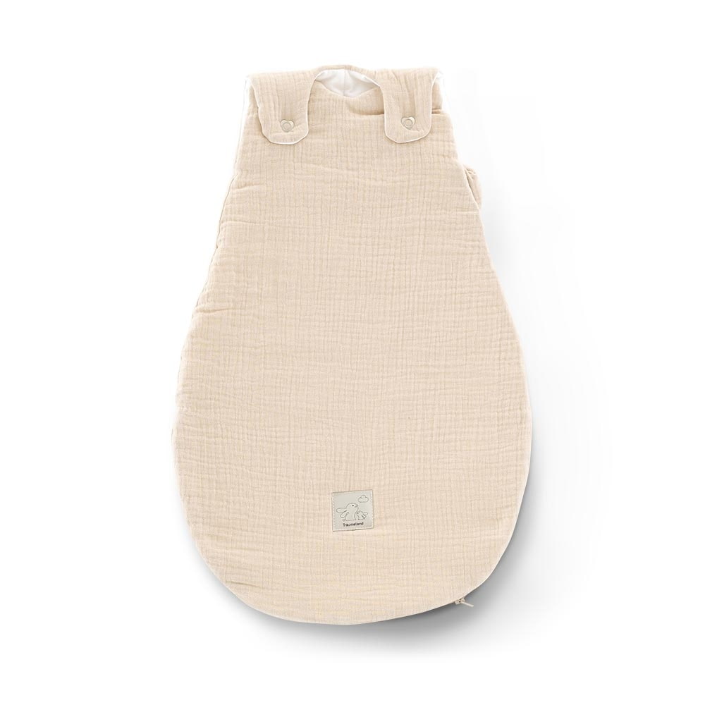 Ganzjahres-Schlafsack Baumwoll-Musselin beige