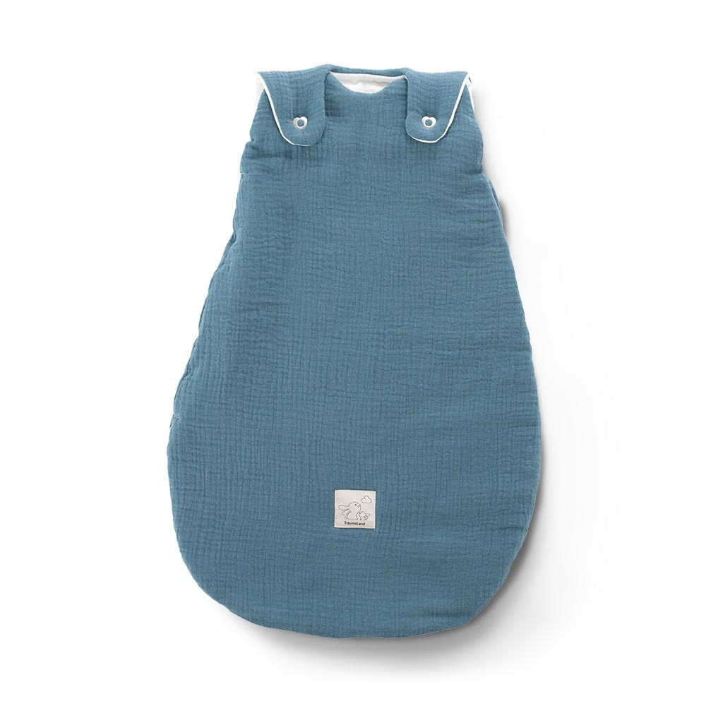 Ganzjahres-Schlafsack Baumwoll-Musselin jeansblau
