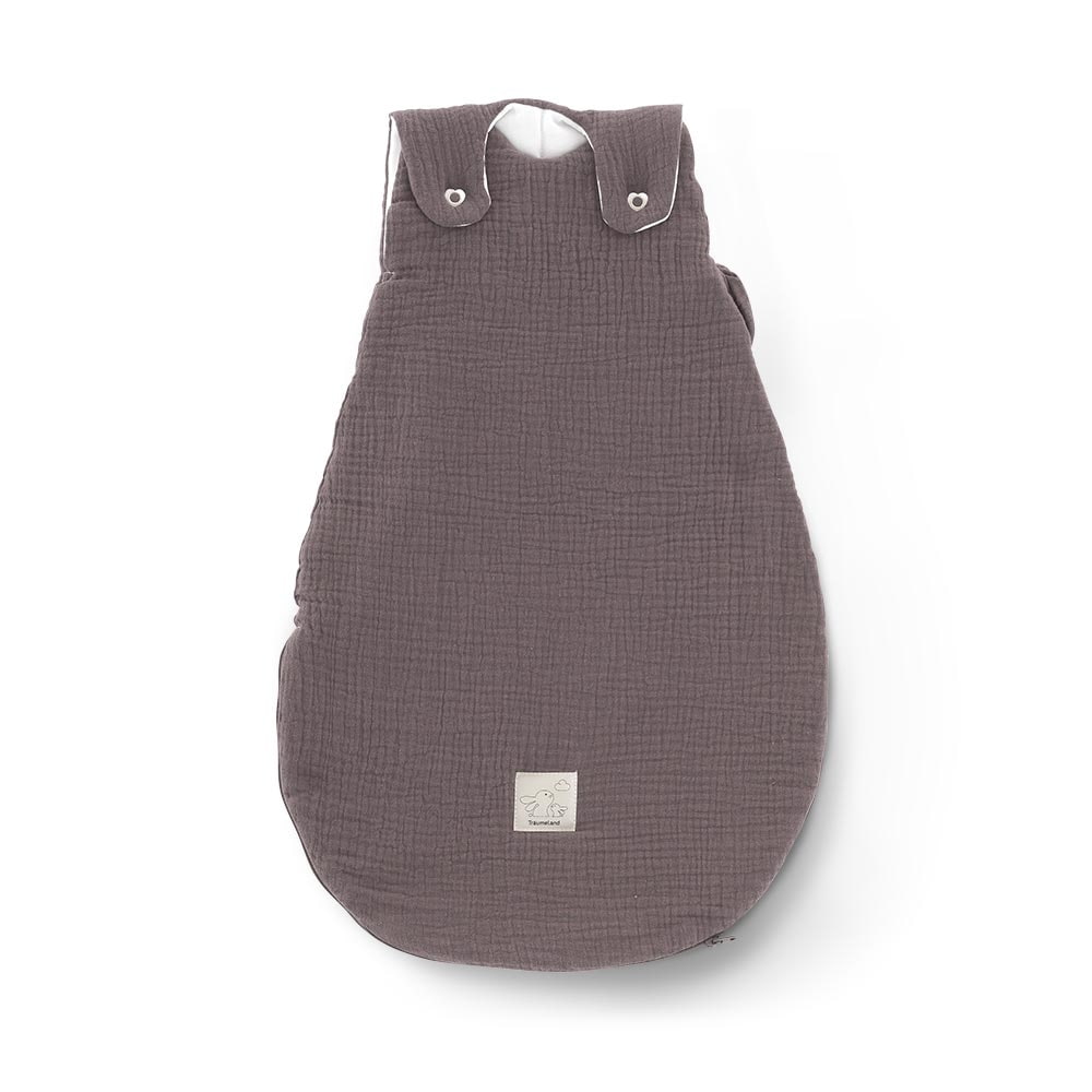 Ganzjahres-Schlafsack Baumwoll-Musselin schokopflaume