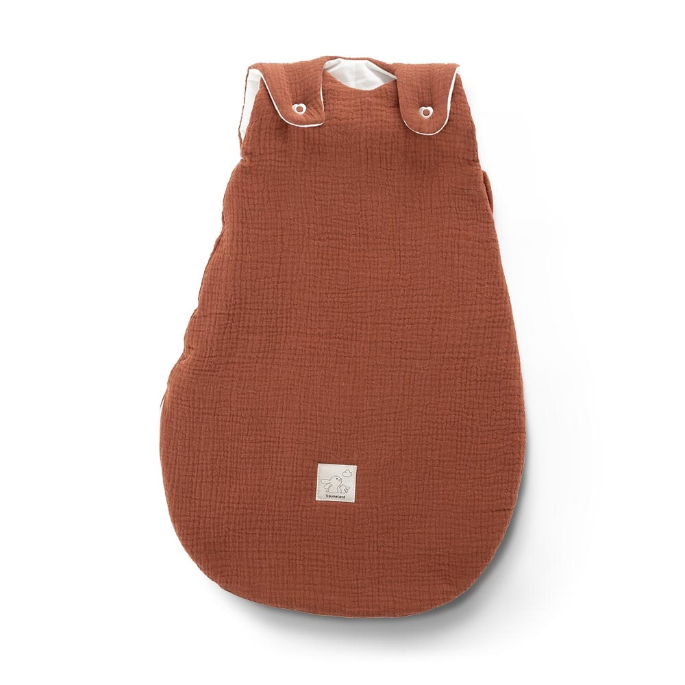 Ganzjahres-Schlafsack Baumwoll-Musselin terrakotta