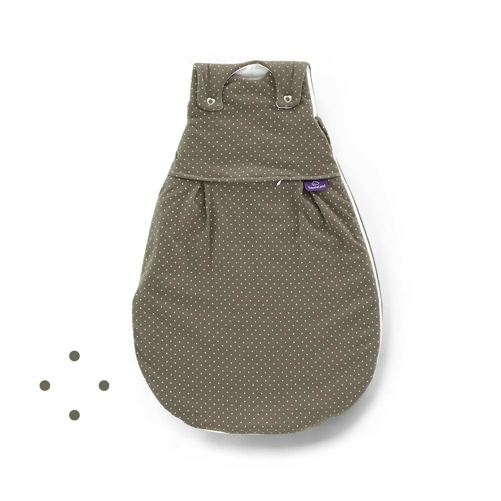 Ganzjahres-Schlafsack LIEBMICH Pünktchen oliv
