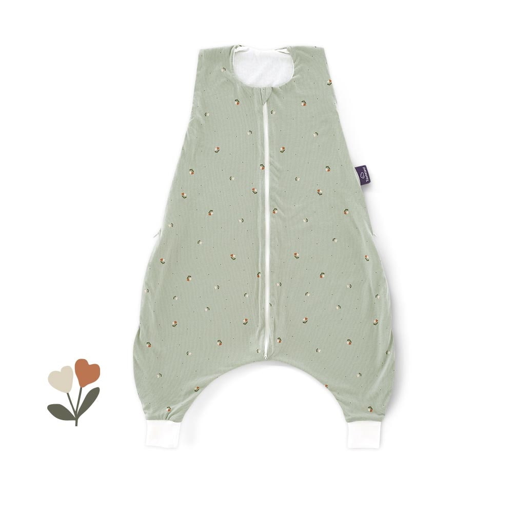 Saco de dormir de verano con piernas TO GO en TENCEL Fiore verde