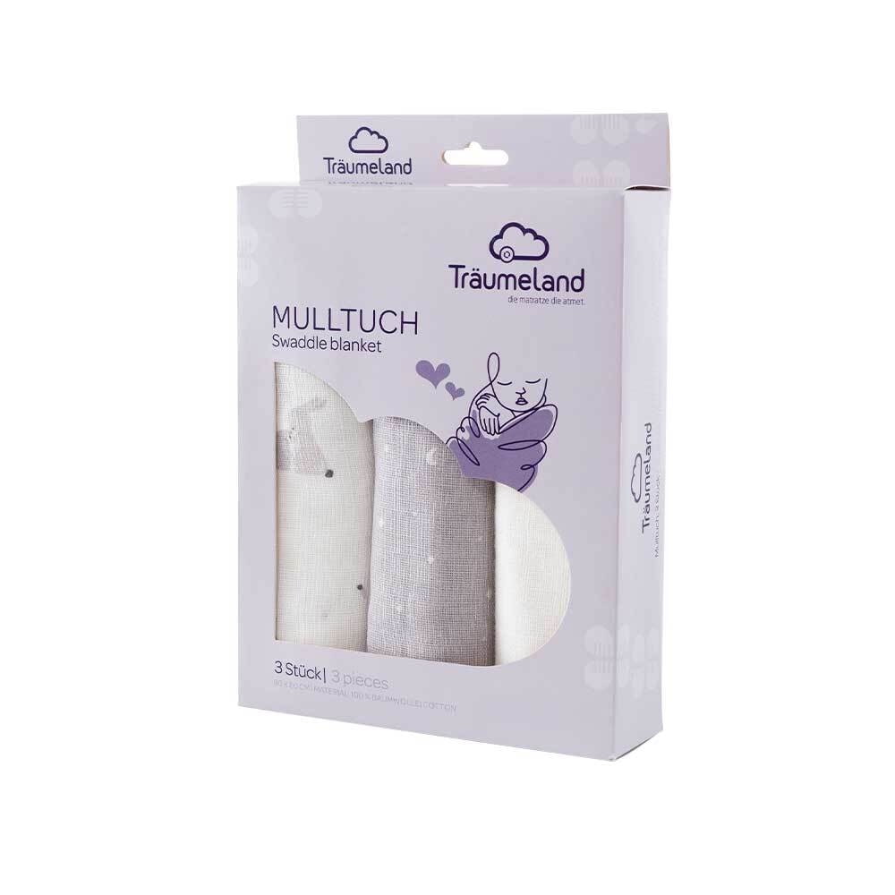 Mulltücher Hophop Bunny grau Verpackung