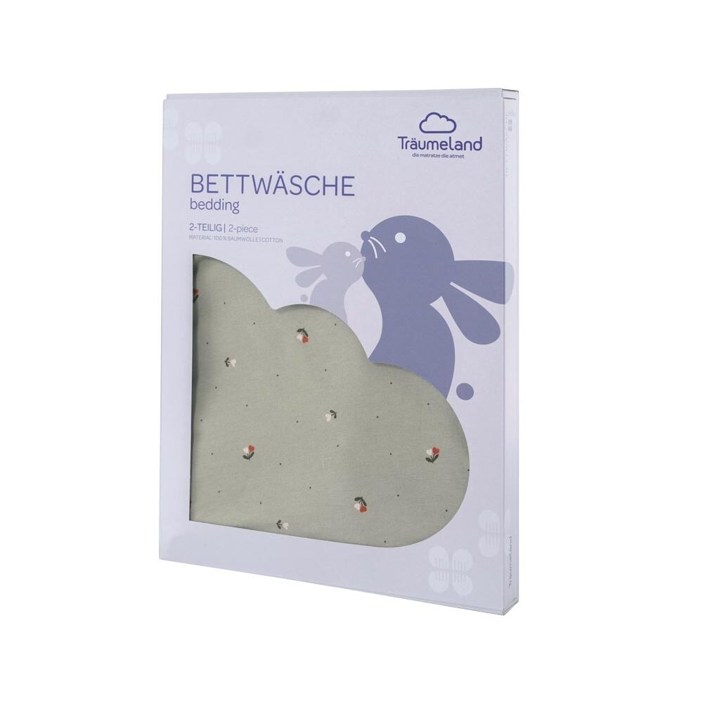 Träumeland Bettwäsche fiore grün verpackt