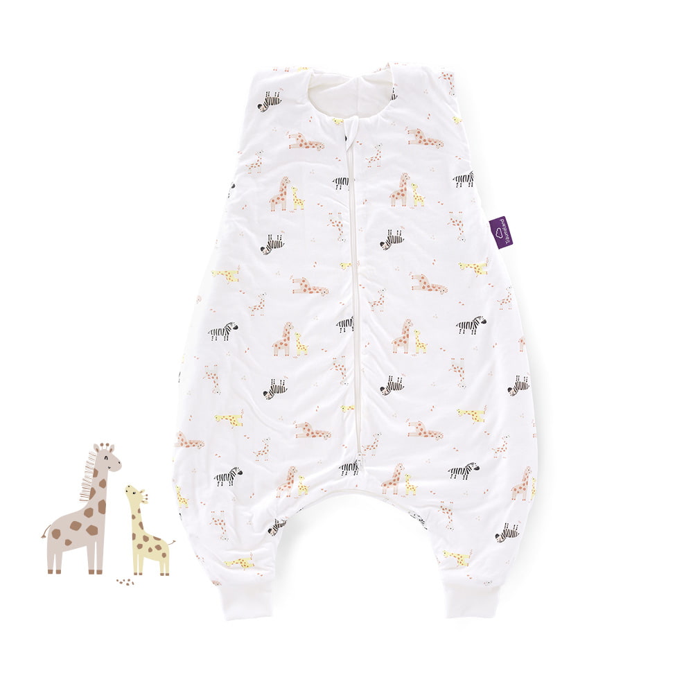 Schlafsack mit Füßen Baby mit Giraffen und Zebras