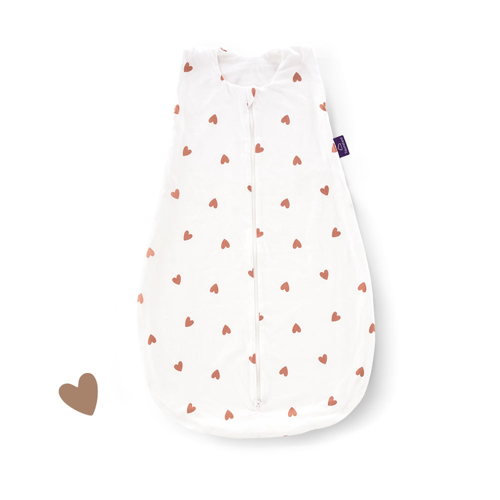 Saco-de-dormir-de-verano de punto-de-algodón con corazones
