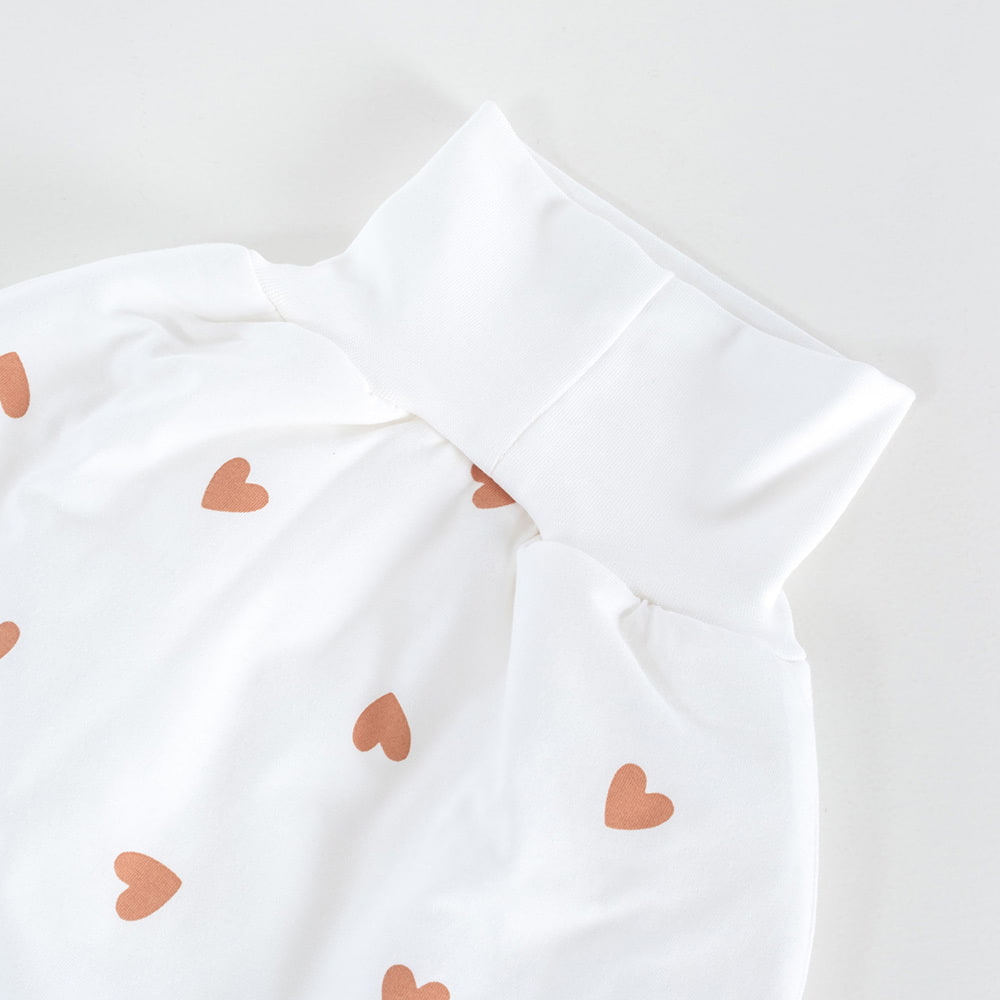 Heart-Print Sleeping Bag with Soft Waistband