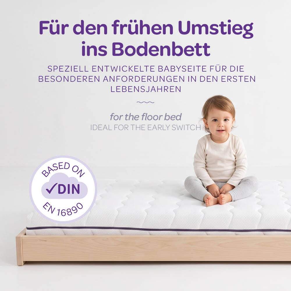Matratze Bodenbett mit Kleinkind 