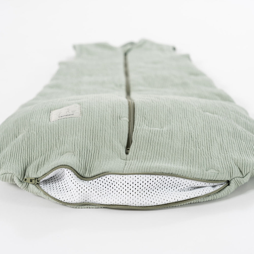 Saco de dormir Signature, verde salvia, con abertura de ventilación
