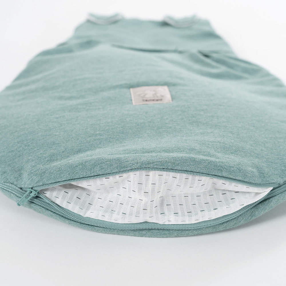 Schlafsack Baby grün meliert Belüftung