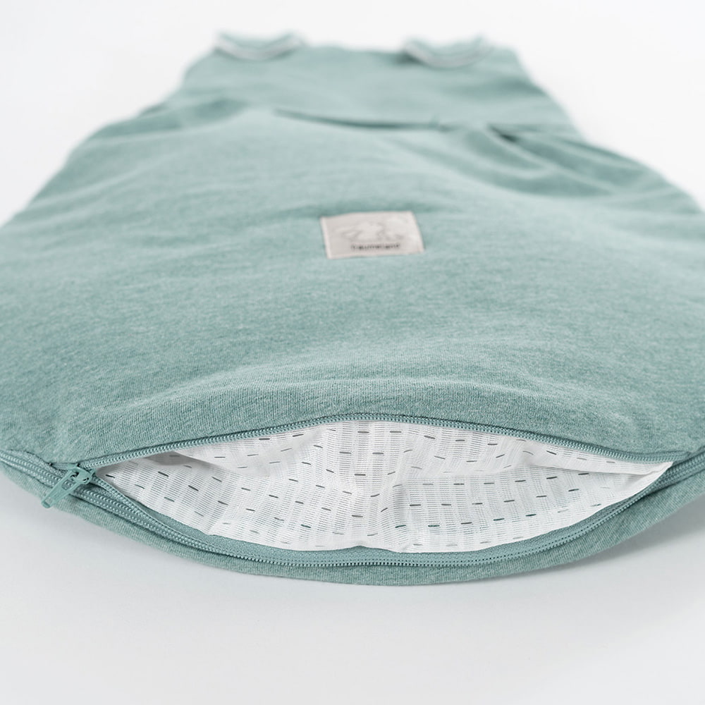 Schlafsack Baby grün meliert Belüftung
