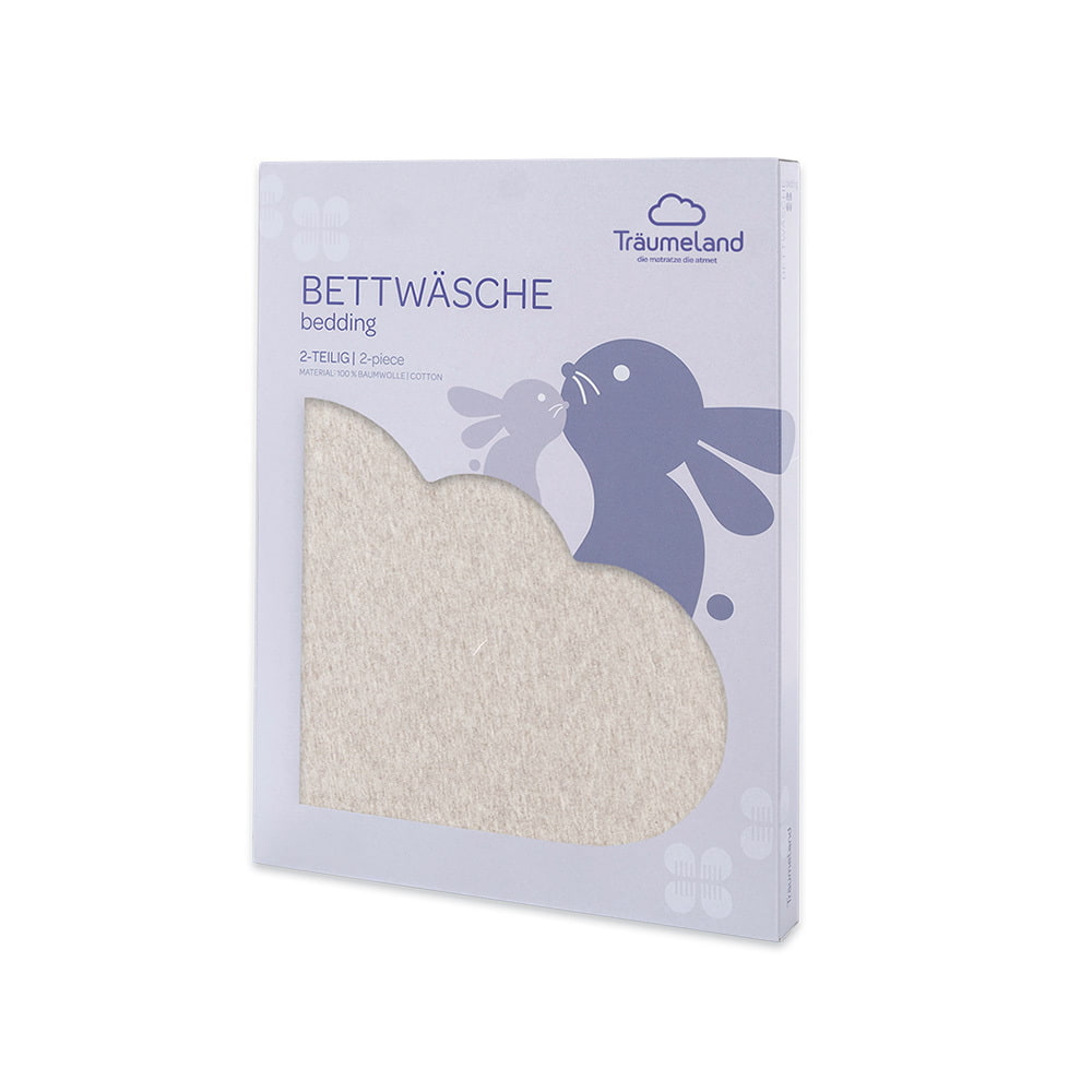 Beige-mottled bedding, packaged