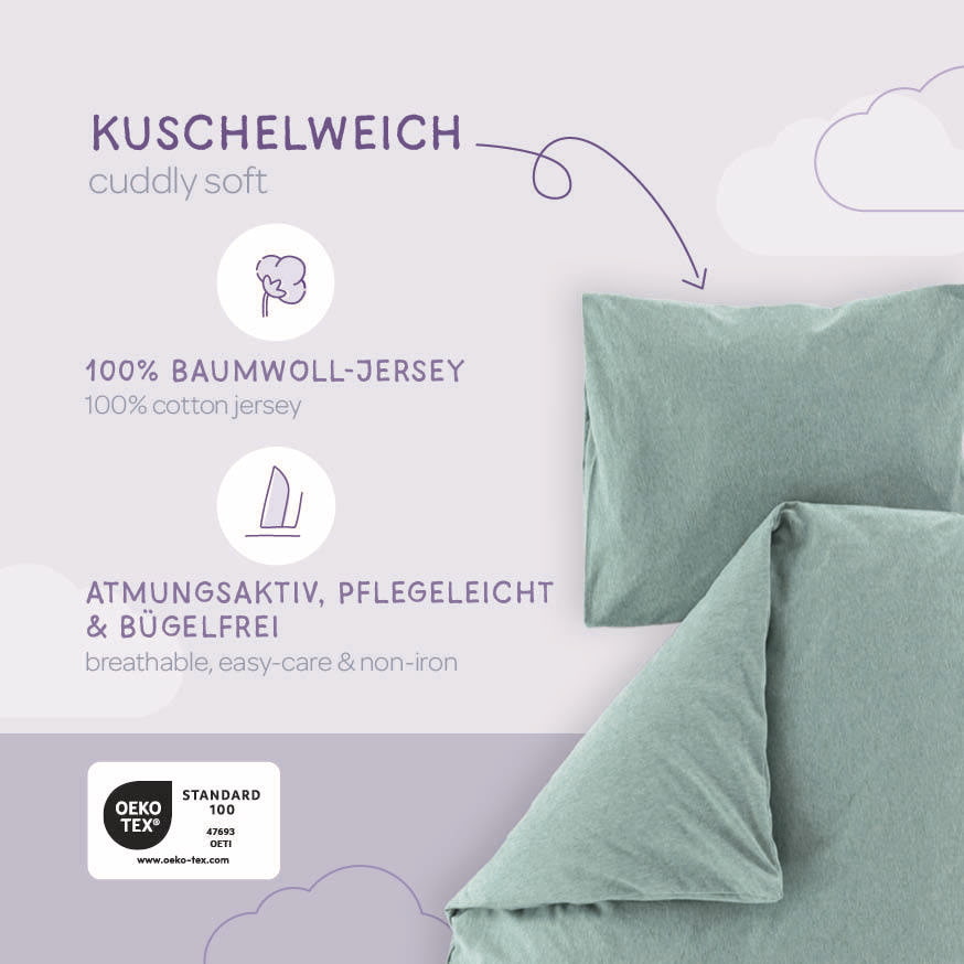 Bettwäsche grün meliert Skizze