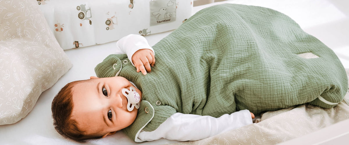 Träumeland Baby Muslin Sleeping Bag Träumeland Baby Muslin Sleeping Bag, Green