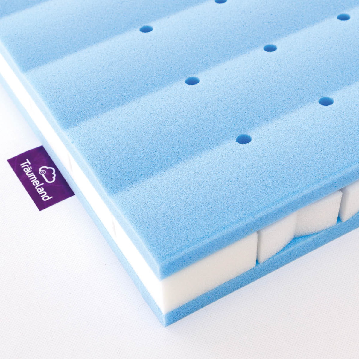 Träumeland Matratzenkern Himmelblau Kaltschaummatratze mit 3D Comfort Pads und Belüftungskanälen