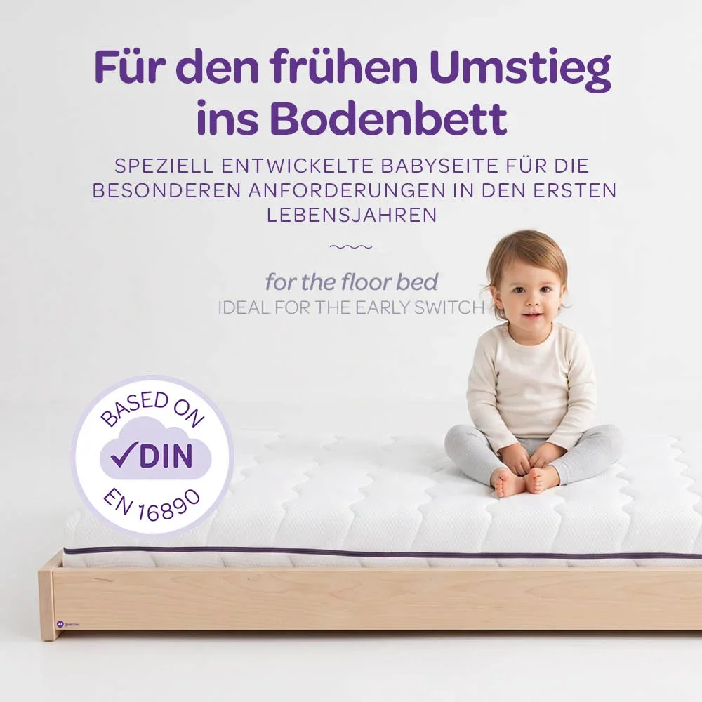 Matratze Bodenbett mit Kleinkind 