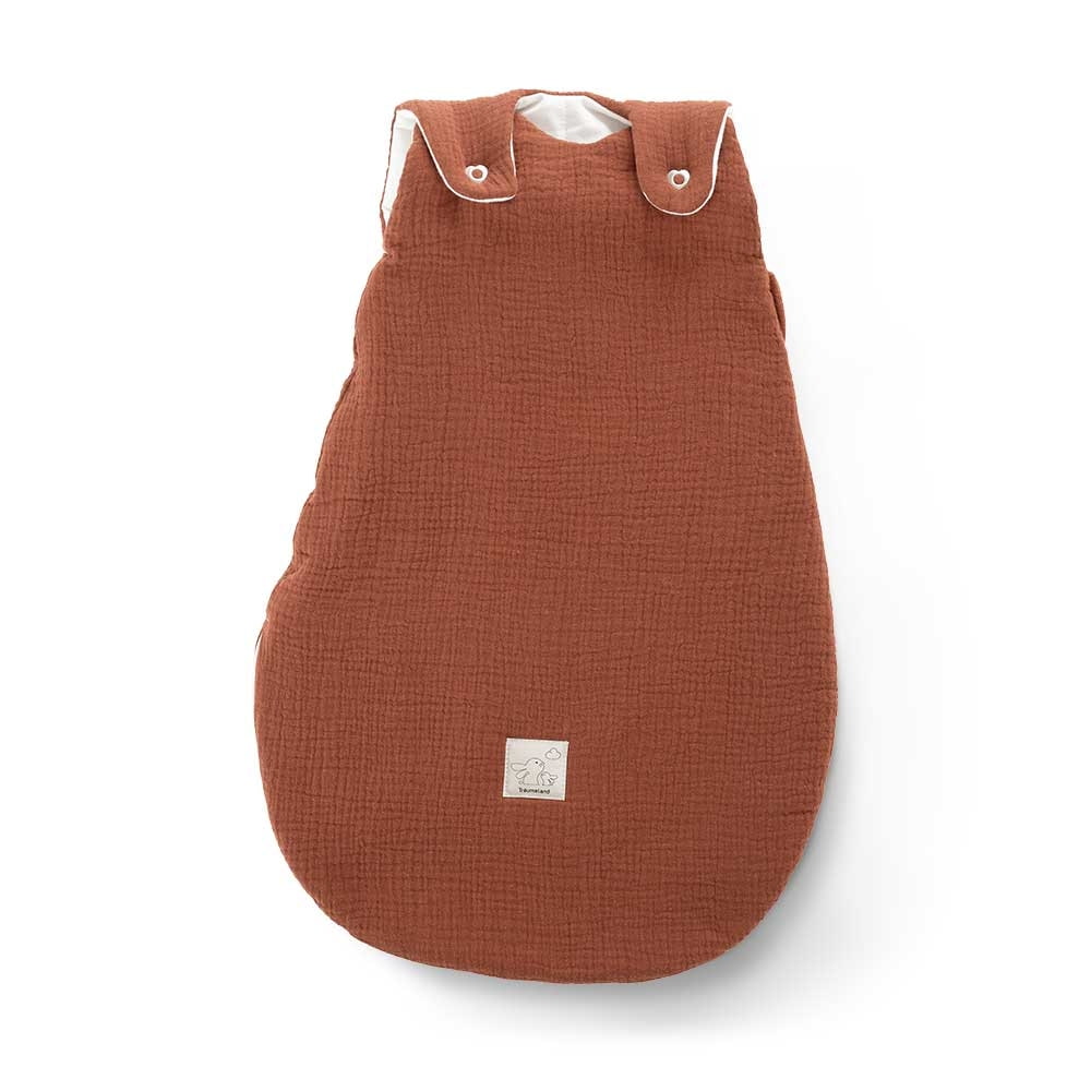 Ganzjahres-Schlafsack Baumwoll-Musselin terrakotta