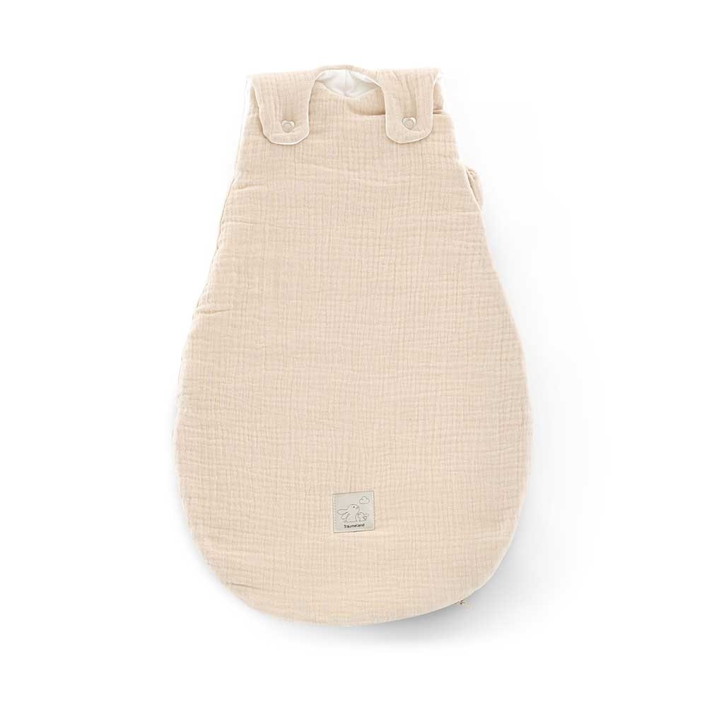 Ganzjahres-Schlafsack Baumwoll-Musselin beige