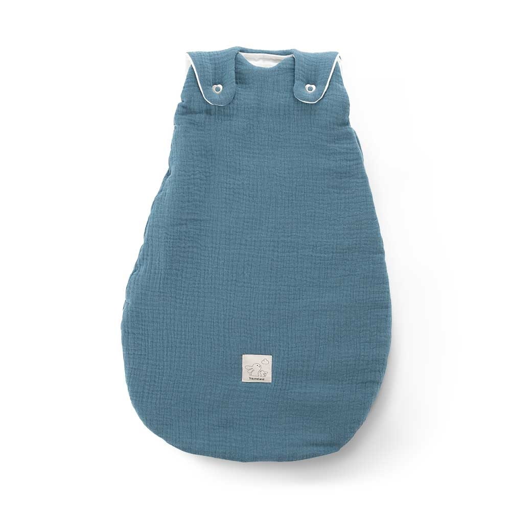 Ganzjahres-Schlafsack Baumwoll-Musselin jeansblau