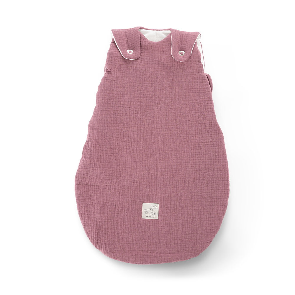 Ganzjahres-Schlafsack Baumwoll-Musselin pflaume